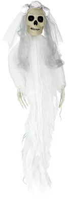 Halloween Brautskelett Hängedeko 30x90cm weiß