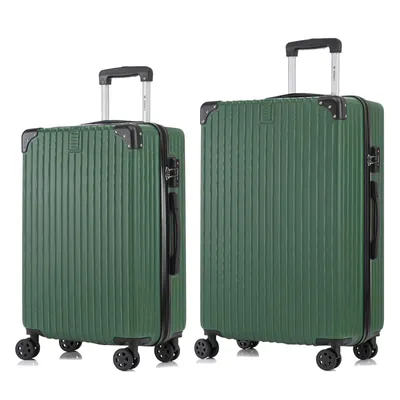 Produktbild von yonsly Premium Reisekoffer TSA-Schloss,YKK-Reißverschluss Hartschalen-Koffer Kabinenkoffer Rollkoffer Suitcase Handgepäck (Dunkelgrün, L-XL-Set)