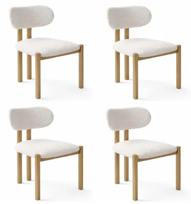Productafbeelding van Elegant set van witte stoelen. Keukenstoelen, eetkamerstoelen, gestoffeerde stoelen