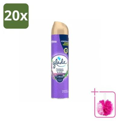 Imagen del producto de 20 aerosoles ambientadores Glade, aroma lavanda y aloe, 300 ml, pack ahorro, 20 unidades