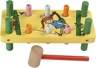 Produktbild von Kinderboeken Pippi Langstrumpf Holz Hammerbank Spielzeugbank
