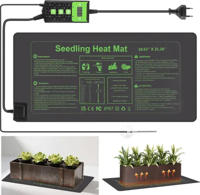 Immagine prodotto di Jayseuw Tappetino di riscaldamento Termostato Indoor Serra Pianta Piantine Pet Rettile Riscaldamento Tappetino Terrario Riscaldamento Pad 27W, 27x55cm 1 pezzo