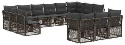 Immagine prodotto di Set divani da giardino 13 pezzi grigio in polyrattan