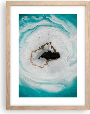 Produktbild von Gerahmtes Poster - Rahmen in heller Eiche - Verschüttet Fleck Türkis - 30x40 cm - Wand Bild - Wanddeko - Wandbilder - Kunstposter - Wandposter - Bilderrahmen - Bilder - Kunstdruck - P2NPA30x40-4758