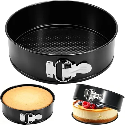 Produktbild von Springform, 23 cm Durchmesser, runde Backform – für Kuchen, Pizza und Pfannkuchen (rund, 23 cm)