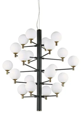 Produktbild von Copernico Zeitgenössische Aufhängung Metall Schwarz 20 Licht 3W 3000K Warmes Licht