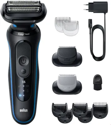 Obrázek produktu pro Braun Series 5 52-B1650S, Planžetový holicí strojek, Modrá, Knoflíky, Baterie, Lithium-ion (Li-ion), Zabudovaná baterie