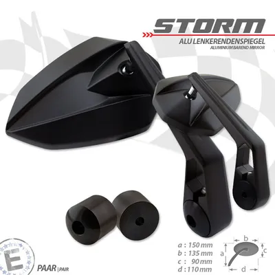 Obrázek produktu pro Lenkerendenspiegel STORM schwarz M6 Uni
