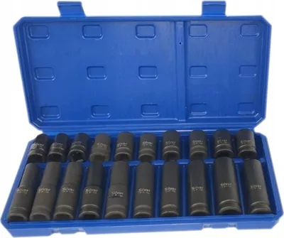 Produktbild von ELMAX | Schlagsteckschlüssel-Satz, 1/2", 10–19 mm, 20-tlg, Schlagnuss-Set, Steckschlüsselsatz, Schoneinsätze
