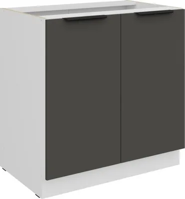 Obrázek produktu pro Dolní dvoudveřová skříňka LUNARA - šířka 80 cm, grafit / bílá