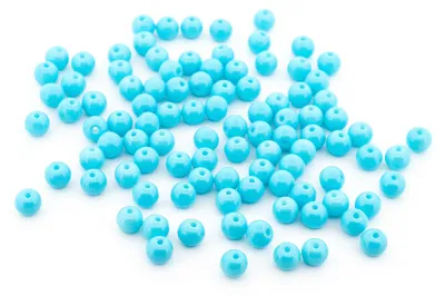 Produktbild von Vintageparts kleine Glasperlen hellblau rund 4 mm für Ketten und Armbänder, 100 Stück
