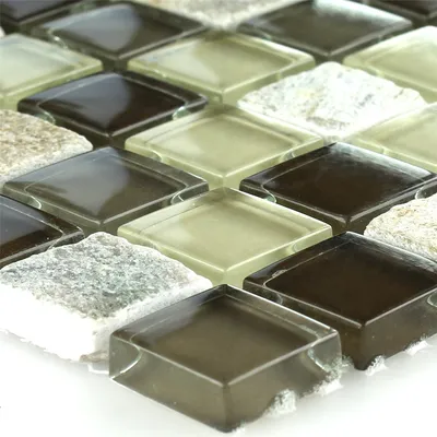 Produktbild von Mosaikfliesen Glas Naturstein Hellgrün