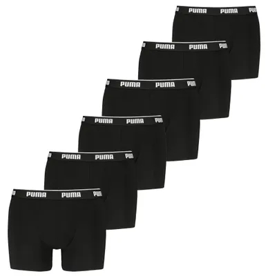 Produktbild von PUMA Herren Boxershorts, 6er Pack - Boxer 6P, Baumwolle Stretch, Logo, einfarbig Schwarz M
