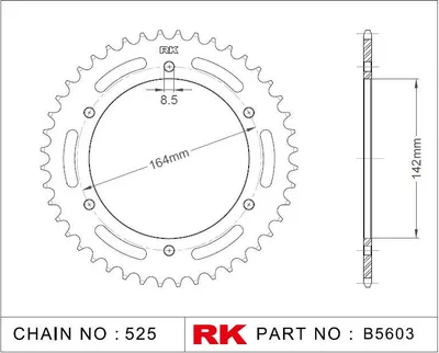 Produktbild von RK Kettenrad 5603 44 Zähne