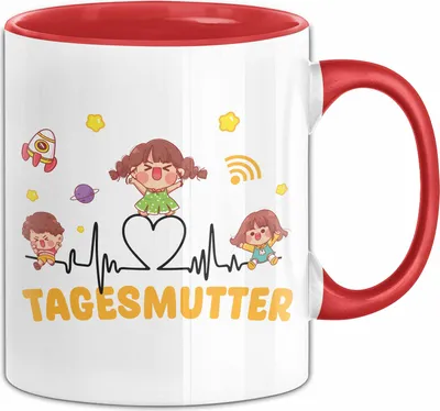 Produktbild von Tagesmutter Geschenk Tasse Beste Tagesmutter Abschied Kaffee-Becher (Rot)