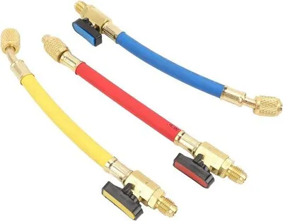 Image de Petits tuyaux avec robinet à boisseau sphérique pour fluide frigorigène, 1/2 pouce, laiton