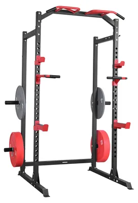 Obrázek produktu pro SucceBuy Power Cage, multifunkční stojan pro dřepy s nastavitelnou výškou, fitness zařízení pro posilování v domácnosti, vybavené J-háky a příslušenstvím pro bench press, shyby a kliky