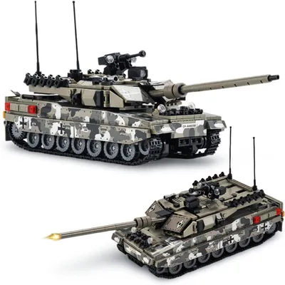 Produktbild von Panzer Bausteine Bauset Leopard 2A7 Militär Hauptkampfpanzer Modell 1009 Teile