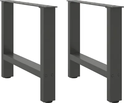 Produktbild von Möbel Couchtischbeine Anthrazit 2 Stk. 60x(42-43) cm Stahl - Tischbeine 4013286