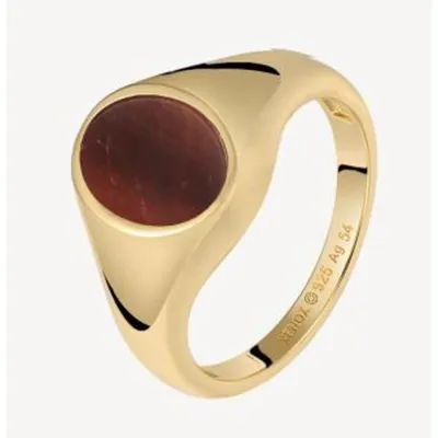 Produktbild von Ring 58 - TREASURES - Silber vergoldet - Tigerauge