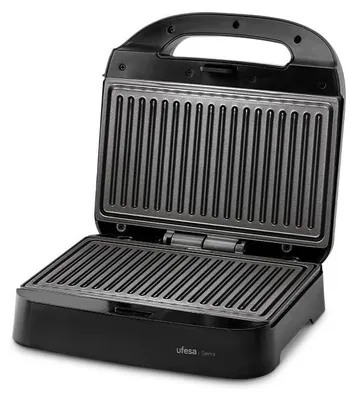 Panini-Eisen 750 W, antihaftbeschichtet, für 2 Paninis, Edelstahl