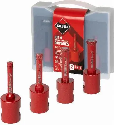 Immagine prodotto di Kit di 4 mini punte Drygres Premium 6/8/10/12 mm M14 RUBI - 51939