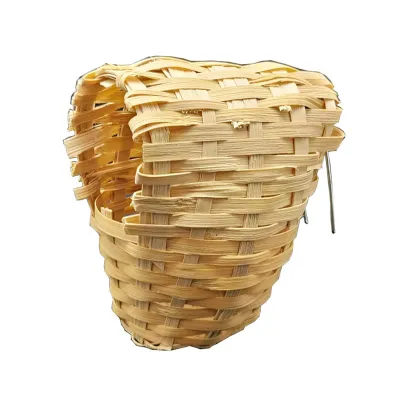 Produktbild von Vogelnest aus natürlichen Materialien, handgewebt, mit Haken, Schlaf, wiederverwendbar, für Haustiere, Vogel, Bambus, Haus, Vogelbedarf