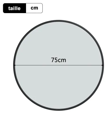 Obrázok produktu pre Kruhлый nástenné zrkadlo – zrkadlo do kúpeľne – 75 cm – tvrdené sklo – hliníkový rám – matná čierna farba – montáž na stenu