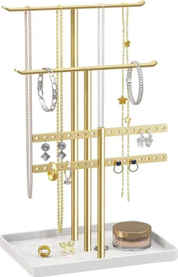 Produktbild von Schmuckaufbewahrung Schmuckständer 32cm groß gold weiß Aesthetic Accessoires