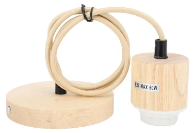 Holz-Hängeleuchte, E27/E26, 1 m Kabel, verstellbar, Vintage-Design