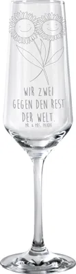 Produktbild von Mr. & Mrs. Panda Glas Blume Sonnenblume - Transparent - Geschenk, Vertrauen, Garten, Sektglas, Champagnerglas, Sektflöte, Beste Freundin, Kelchglas, Sonnenblumen