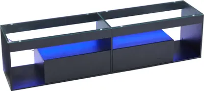 Produktbild von okwish  TV-Schrank mit LED ,TV-Regal mit 2 Schubladen,Fernsehschrank mit Hochglanz,schwarz