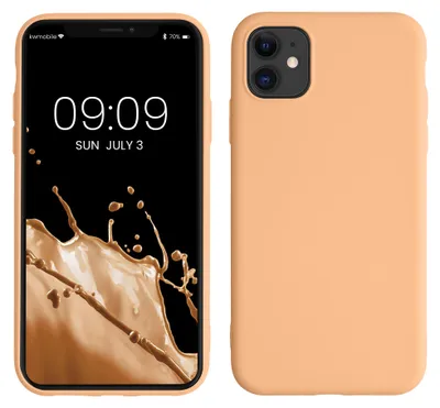 Produktbild von kwmobile Hülle kompatibel mit Apple iPhone 11 Hülle - gummierte TPU Silikon Handyhülle - Schutzhülle für kabelloses Laden - Case in Pfirsich