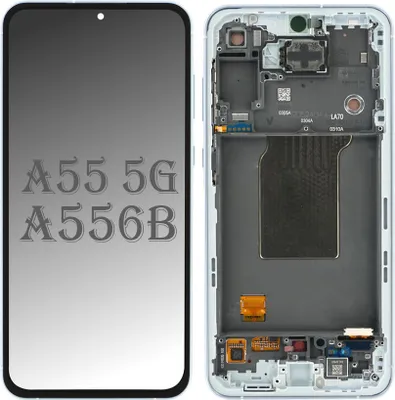 Produktbild von Original AMOLED Display Touchscreen Bildschirm Rahmen Hell Ice Blau für Samsung Galaxy A55 5G A556B & Werkzeug
