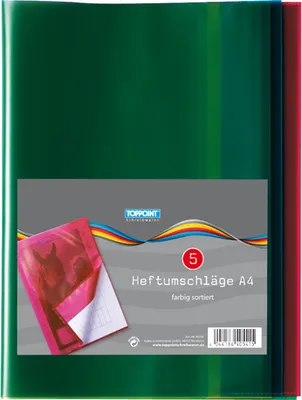 Produktbild von 10 (2x 5Stk) Heftumschläge DIN A4 verschiedene Farben