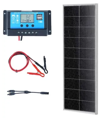 Productafbeelding van Zonnepaneelset 100 W Monokristallijn - 12 V Systeem - 8,33 A Laadregelaar