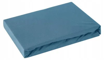 Produktbild von Karo Jersey-Spannbettlaken Blau 240x220 für hohen Matratzenrand