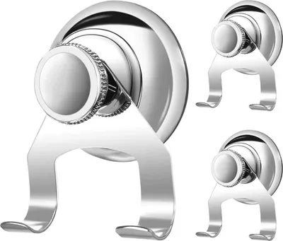 Produktbild von 3er-Pack Saugnapfhaken - Handtuchhaken ohne Bohren - Wiederverwendbare Edelstahl-Handtuchhaken für Küche, Badezimmer, Fenster, Glas, Wandhaken (Silber)