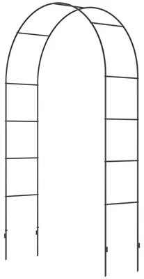 Produktbild von Gartenbogen, Rosenbogen, Rankbogen, Rosenspalier Metall, schwarz, 1,40 x 0,40 x 2,40 m