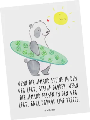 Produktbild von Mr. & Mrs. Panda Postkarte Stolpersteine im Alltag meistern - Weiß - Geschenk, Postkarten, Durchhaltevermögen, Vertrauem, Zuversicht, Trost, Grußkarte, Mutmacher