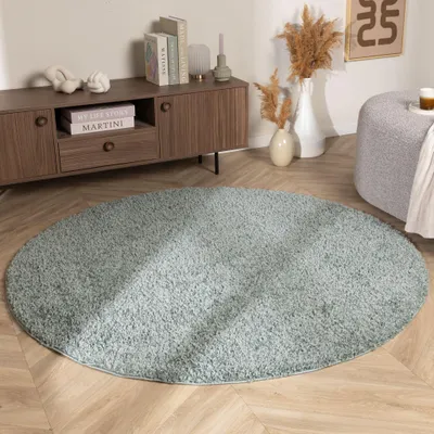Zdjęcie produktu dla Volero - Okrągły dywan z długim włosiem – Wish Niebiesko/Zielony - Ø 140cm