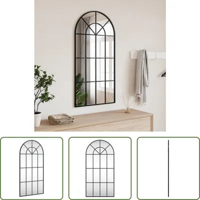 Image de The Living Store miroir mural noir 50x100 cm bombé fer