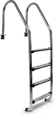 Produktbild von Pool Leiter Edelstahl Weitholm für 150 cm tiefe Becken Tiefbecken Einbauleiter 4 Stufen
