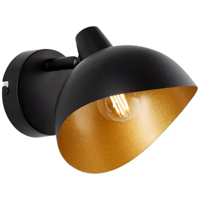Zdjęcie produktu dla BRILLIANT LAYTON reflektor ścienny metalowy czarny matowy złoty