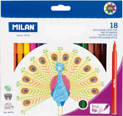 Produktbild von Milan Filzstifte 18 Farben – auf Wasserbasis