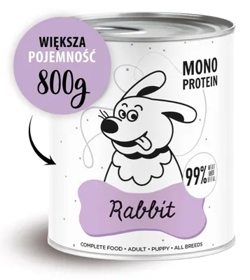 Zdjęcie produktu dla Karma mokra dla psa Paka Zwierzaka Pepe Rabbit 99% królik 800g