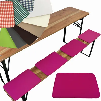 Produktbild von NYVI Bierbank Sitzkissen 36x25 cm NYVIGala 4er Set Beere - Komfortable Sitzpolster für Bierbänke - Bierbankkissen mit elastischer Klettband Befestigung - Polster Bierzeltgarnitur
