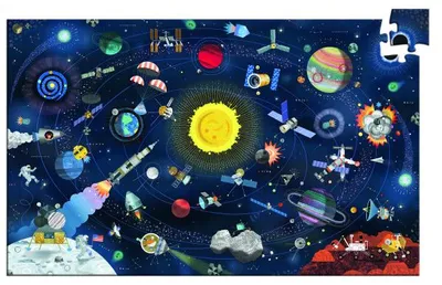 Image de Puzzle d'observation l'espace : fusee planete satellite 200 pieces - djeco - dj07413