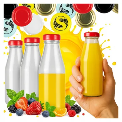 Imagen del producto de Bimberek, juego de 50 botellas de vidrio para zumos, capacidad de 200 ml