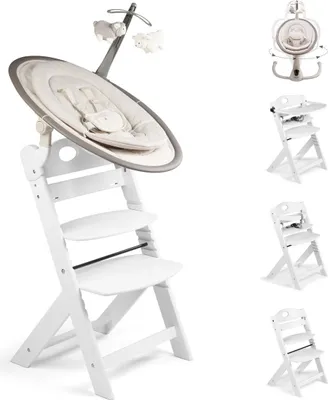 Produktbild von BabyGo Homey-Set Pro Hochstuhl Family inkl. Babywippe & Essbrett beige white